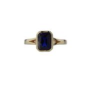 Emerald Cut Sapphire Ring with Split Band image