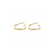 9ct Yellow Gold Handmade Square Hoop Earrings image