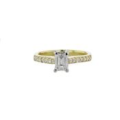 Emerald Cut Diamond Ring set in 18ct Yellow Gold image