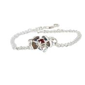 Sterling Silver Burren Flower Garnet Bracelet image