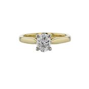 Oval 1.01ct LAB Diamond Solitaire Ring with 18ct Yellow Gold Band image