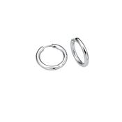 Polished Silver Hoop Earrings image