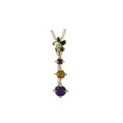 9ct Gold Birthstone Pendant Necklace with Burren Flower image
