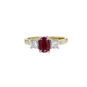 3 Stone 1.41ct Ruby &amp;amp; Diamond Ring image