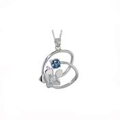 London Blue Topaz Intertwining Burren Flower Pendant image