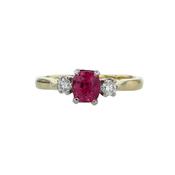 1.12ct Spinel &amp;amp; Diamond Ring in 18ct. Yellow Gold image