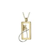 9ct. Yellow Gold Burren Flower Rectangle Pendant with Gold Stem image