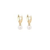 9ct Gold &amp;amp; Freshwater Pearl Fine Tapered Earrings image
