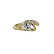 18ct Gold Curved Solitaire Diamond Ring image