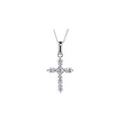 Classic CZ Cross in Sterling Silver image