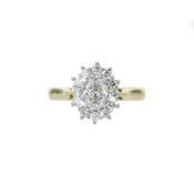 Oval Diamond Cluster Ring in 18ct Yellow Gold image