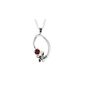 Sterling Silver Burren Pendant set with Garnet image