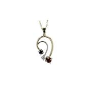 Gemstone Pendant Hand-forged in White &amp;amp; Yellow Gold image