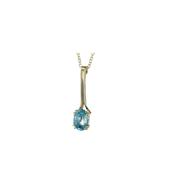 Bespoke Oval Blue Zircon Hand-forged 9ct Gold Pendant image