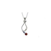 Sterling Silver Tapered Pendant with Synthetic Ruby image
