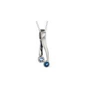 Sterling Silver Handforged Pendant with Blue Topaz image