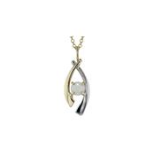 Handforged Opal Pendant in 9ct White &amp;amp; Yellow Gold image