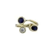 9ct Yellow Gold Sapphire &amp;amp; CZ Birthstone/Gemstone Ring image