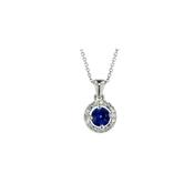 Sapphire &amp;amp; Diamond 18ct White Gold Pendant image