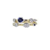 Sapphire and Diamond Multistone Ring in 18ct Yellow Gold image