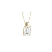 Emerald Cut 3.08ct LAB Diamond Pendant in Yellow Gold image