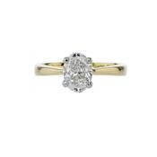 Oval 1.50ct LAB Diamond Ring,18ct Yellow Gold &amp;amp; Platinum Setting image
