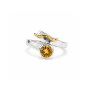 Citrine Sterling Silver Ring with 9ct Gold Design image