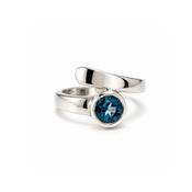 London Blue Topaz Bezel Ring, Sterling Silver image