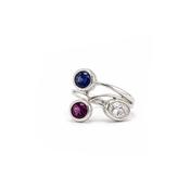 Birthstone Gemstone Ring, Sterling Silver image
