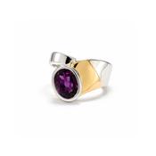 Handmade Sterling Silver Wrap Style Gold Overlay Ring image