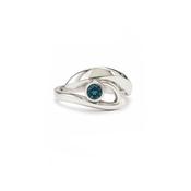 Sterling Silver London Blue Topaz Wave Style Ring image