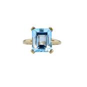 4.40ct Emerald-Cut Topaz Ring in 9ct Yellow Gold image