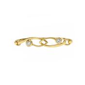 Handmade 9ct Yellow Gold and Diamond Flip Top Bangle image