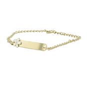 9ct Gold ID Bracelet, White Gold Burren Flower image