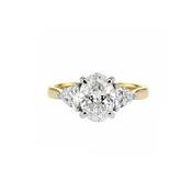 2.50ct LAB Oval and Trillion Three Stone Diamond Ring image