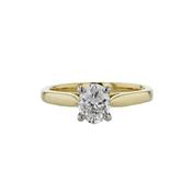 Oval 1.57ct LAB Diamond Ring,18ct Yellow Gold &amp;amp; Platinum Setting