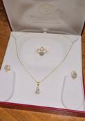 14k Solid Gold Jewellery Suite - Necklace, Earrings and Ring Set