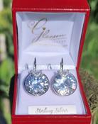 Sterling Silver Large CZ Drop Earrings