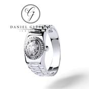 White Gold 9ct Watch style CZ ring image
