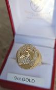 9ct Gold CZ Mens HorseShoe Ring