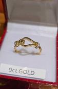 9ct Gold Hook Stirrup CZ Dress Ring