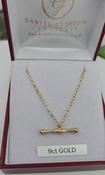 9ct Yellow Gold Solid T-Bar &amp; 18" Chain