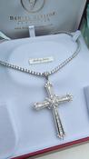 'Arabella' Sterling Silver CZ Kiss Cross &amp; Tennis Chain