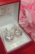 Sterling Silver Large CZ Drop Earrings with Gold Plating
