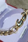 9ct Gold 7.5" CZ Large Double Glove Belcher Boxing Bracelet image
