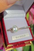 9ct 'Laoise' Yellow Gold Emerald Shaped CZ Bridal Ring Set