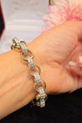 9ct Gold CZ Ladies Large Link Belcher Bracelet 7.5" ✨️Special Offer image