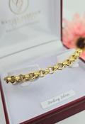 Gold on Sterling Silver 'Weighty' 6mm Belcher link Plain &amp; Pattern Bracelet