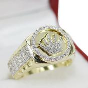 9ct Gold Mens Cubic Zirconia Ring