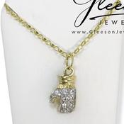 9ct Gold Solid Boxing Glove Pendant and 20" Chain (Medium Diamond Cut Belcher Chain) image